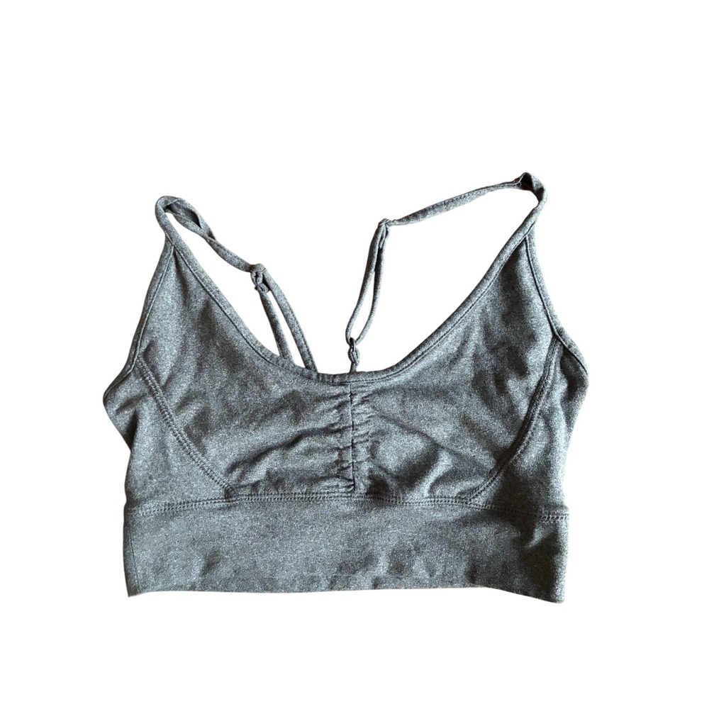Hurley Sports Bra Womens S Grey Cinched‎ Front Adjustable Straps